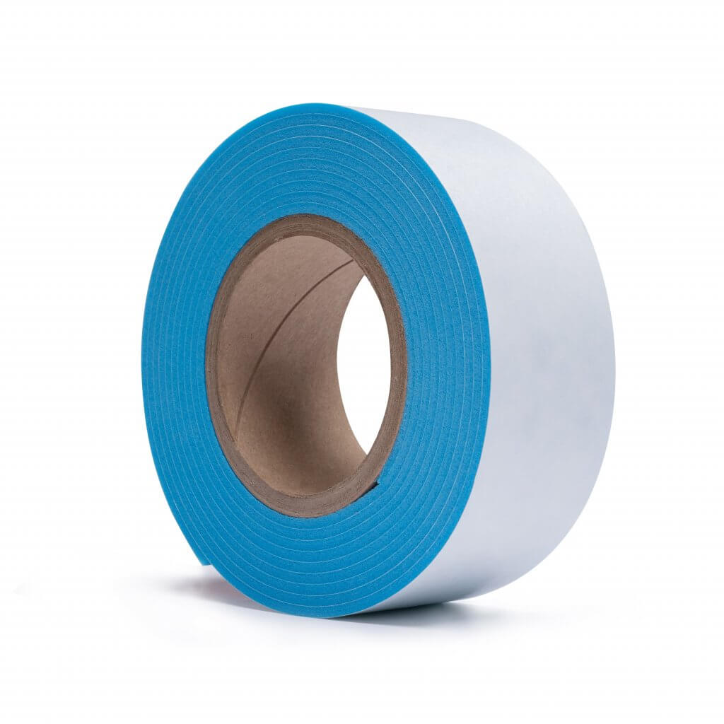 white paper blue foam tape